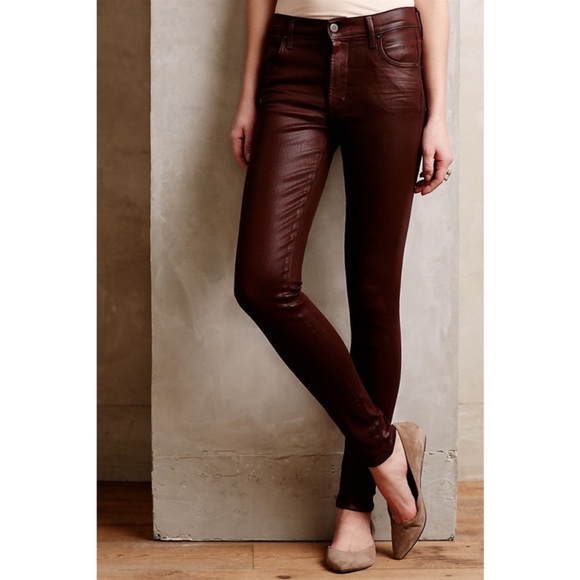 CITIZENS OF HUMANITY | Rocket High Rise Skinny Jeans Waxed Burgundy Red Size 25 - Picture 3 of 10